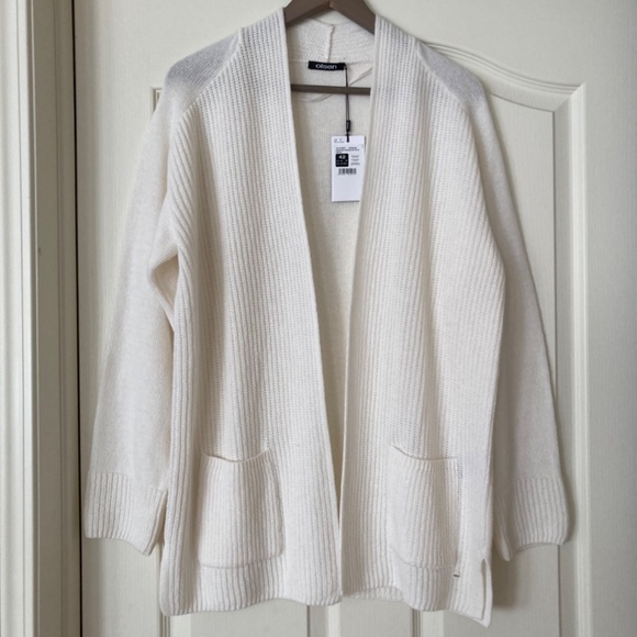 Olsen Open Front Wool Cashmere Blend Sweater NWT Size 12 Euro 42 - Picture 14 of 16